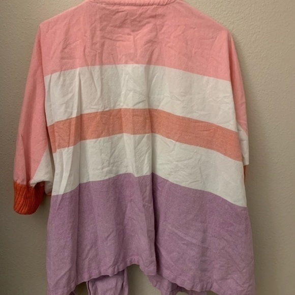 Anthropologie Kimono Pink Colorblock - Picture 5 of 7